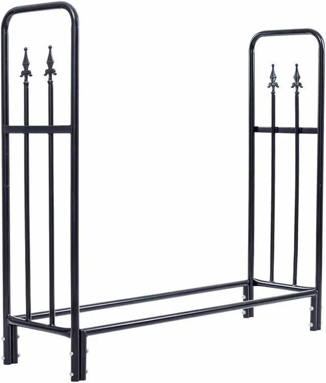 Main image of SlickBlue 4 Feet Outdoor Heavy Duty Steel Firewood Wood Storage Rack