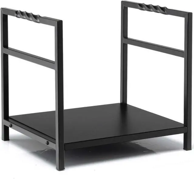 Main image of SlickBlue Firewood Log Rack with Unique Handle and Raised Feet-Black
