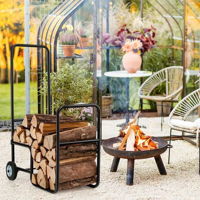 Alt view image 6 of 7 - SlickBlue Firewood Log Cart Carrier with Anti-Slip and Wear-Resistant Wheels