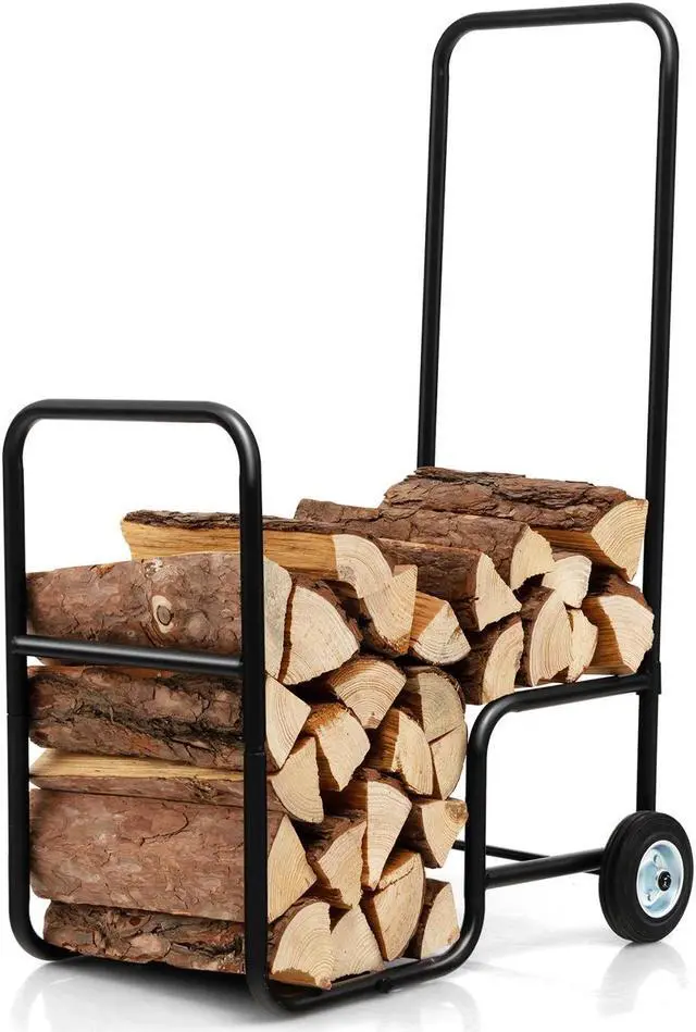 Alt view image 7 of 7 - SlickBlue Firewood Log Cart Carrier with Anti-Slip and Wear-Resistant Wheels