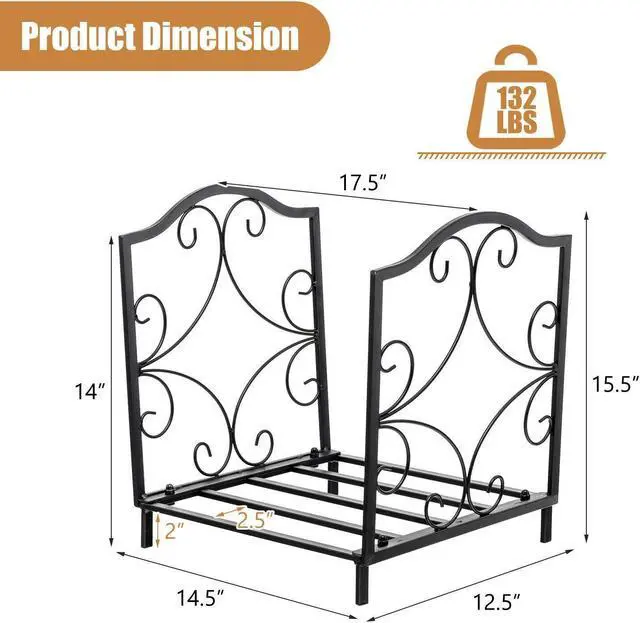 Alt view image 4 of 7 - SlickBlue Heavy-Duty Steel Firewood Log Rack