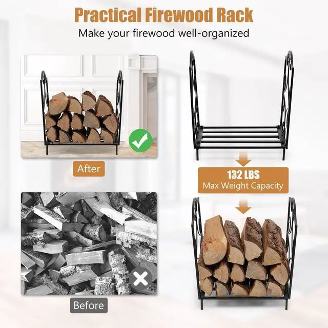 Alt view image 5 of 7 - SlickBlue Heavy-Duty Steel Firewood Log Rack