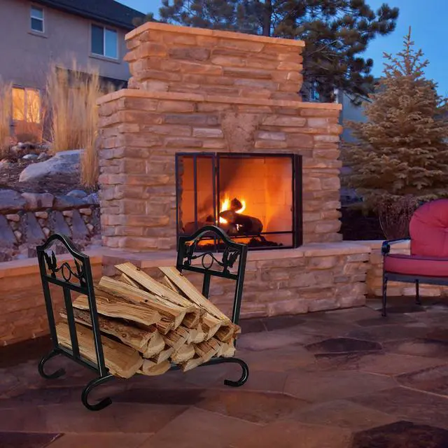 Alt view image 6 of 7 - SlickBlue Foldable Firewood Log Rack Steel Wood Storage Holder