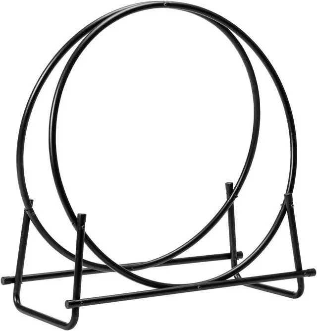 Main image of SlickBlue 30-Inch Tubular Steel Log Hoop Firewood Storage Rack