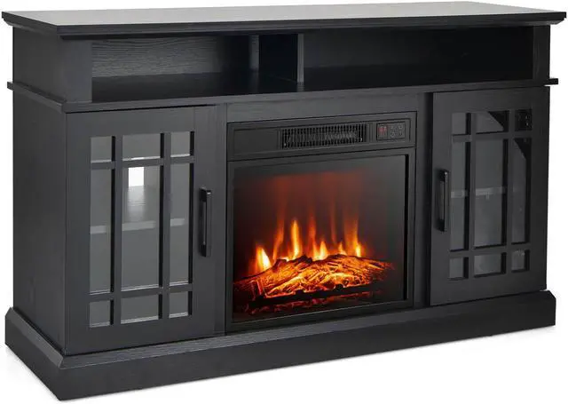 Main image of SlickBlue 48 Inch Electric Fireplace TV Stand with Cabinets for TVs Up to 55 Inch-Black