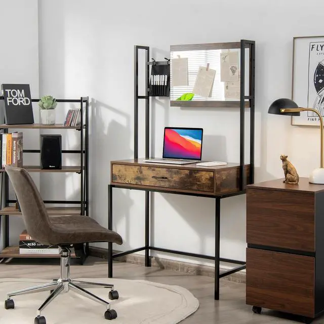Alt view image 5 of 7 - SlickBlue Industrial Vanity Table with 3-Height Adjustable Mirror Bag