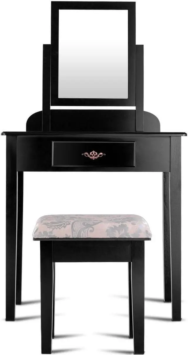 Alt view image 5 of 7 - SlickBlue Vanity Dressing Table Stool Set with Large Makeup Mirror