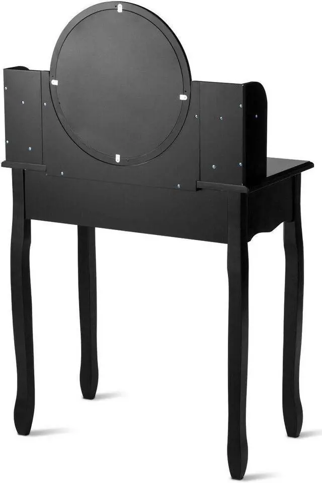 Alt view image 7 of 7 - SlickBlue Makeup Vanity Table Set Girls Dressing Table with Drawers Oval Mirror