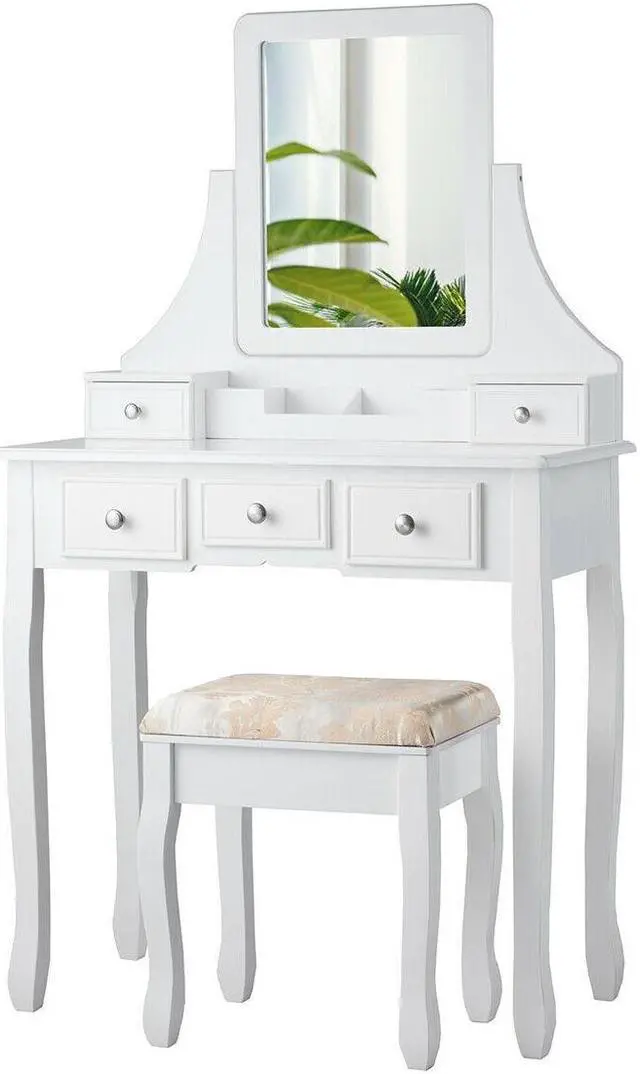 Alt view image 2 of 7 - SlickBlue 5 Drawers Removable Box Makeup Dressing Vanity Set