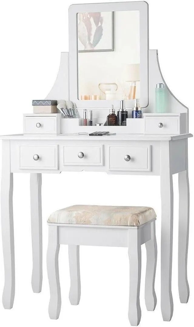 Alt view image 6 of 7 - SlickBlue 5 Drawers Removable Box Makeup Dressing Vanity Set