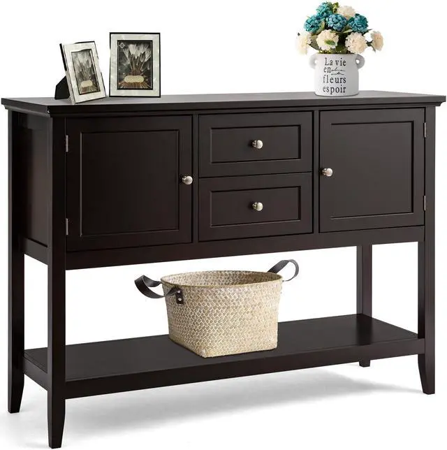 Alt view image 2 of 7 - SlickBlue Wooden Sideboard Buffet Console Table  with Drawers and Storage