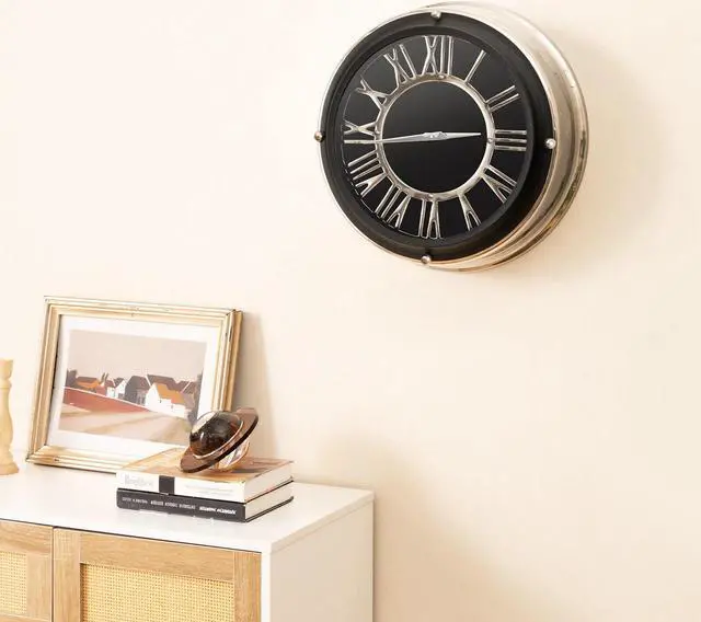 Alt view image 3 of 7 - SlickBlue 13.5 Inch Silent Wall Clock with Silver Frame