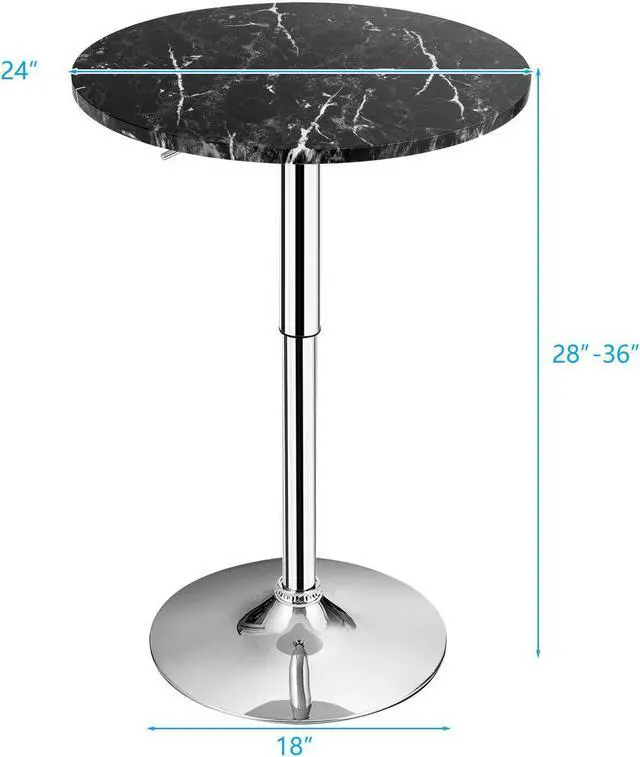 Alt view image 2 of 7 - SlickBlue 360° Swivel Cocktail Pub Table with Sliver Leg and Base
