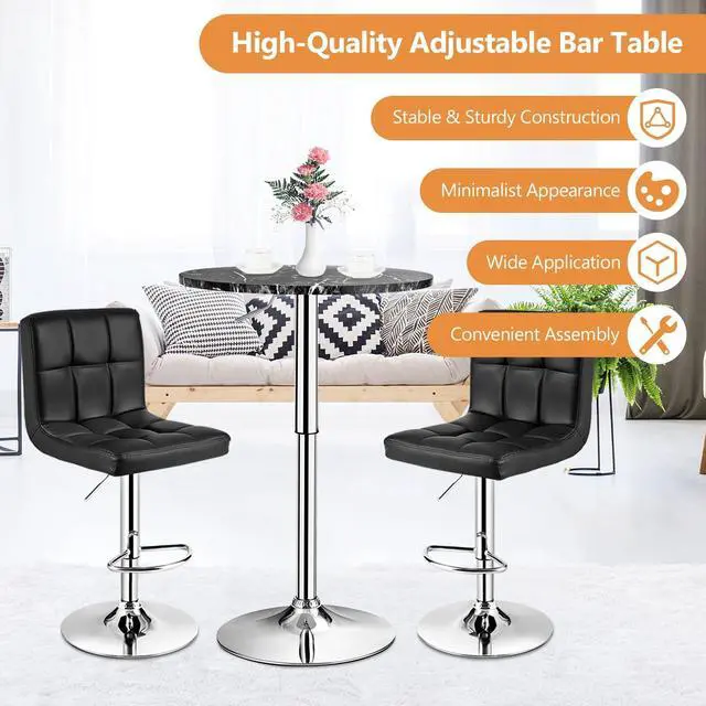 Alt view image 3 of 7 - SlickBlue 360° Swivel Cocktail Pub Table with Sliver Leg and Base