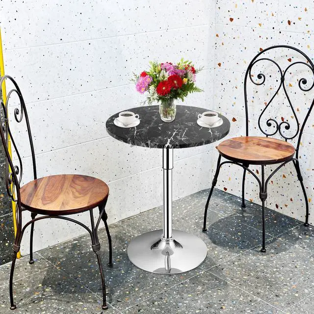 Alt view image 7 of 7 - SlickBlue 360° Swivel Cocktail Pub Table with Sliver Leg and Base