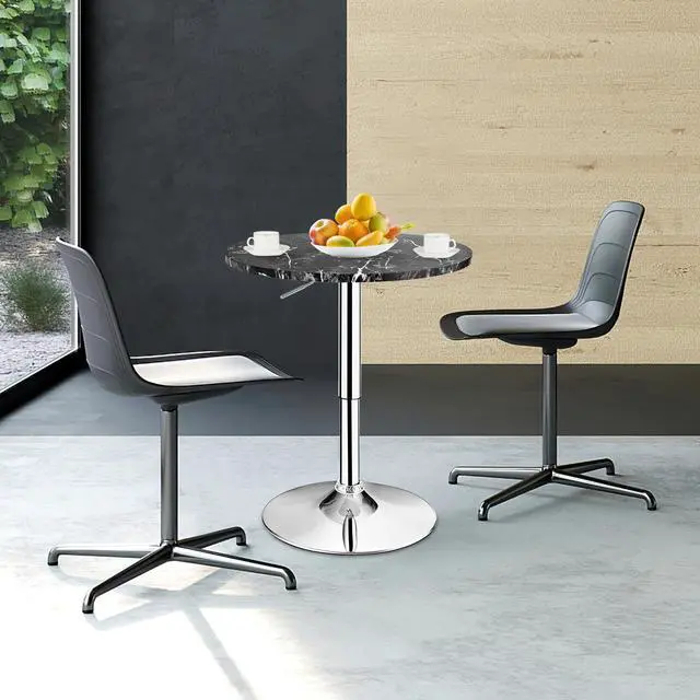 Alt view image 6 of 7 - SlickBlue 360° Swivel Cocktail Pub Table with Sliver Leg and Base