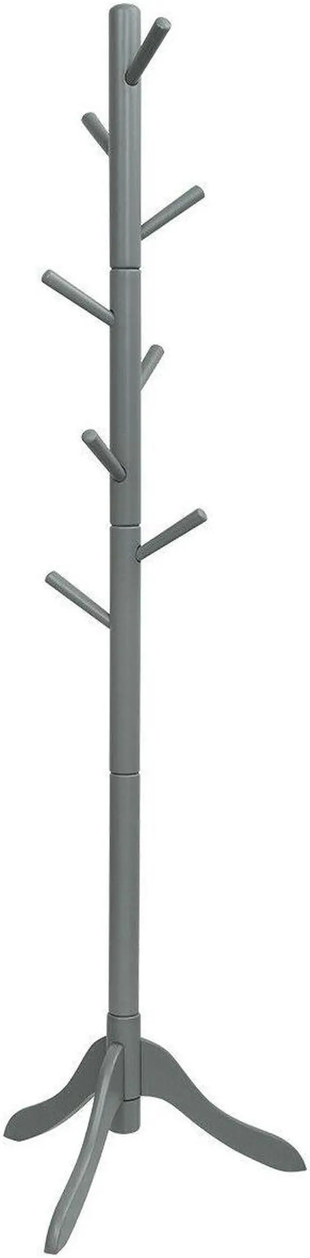 Main image of SlickBlue Adjustable Wooden Tree Coat Rack with 8 Hooks-Gray