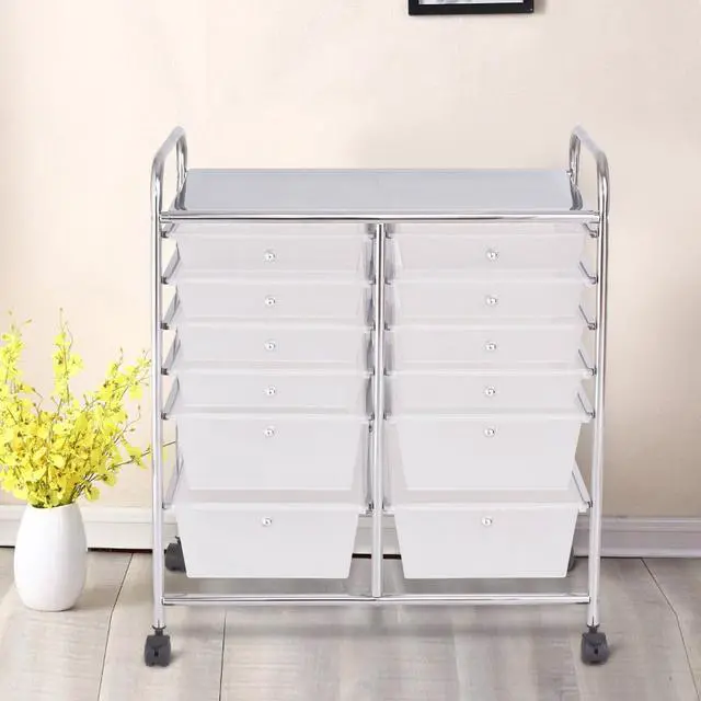 Alt view image 4 of 7 - SlickBlue 12 Storage Drawer Organizer Bins Rolling Cart