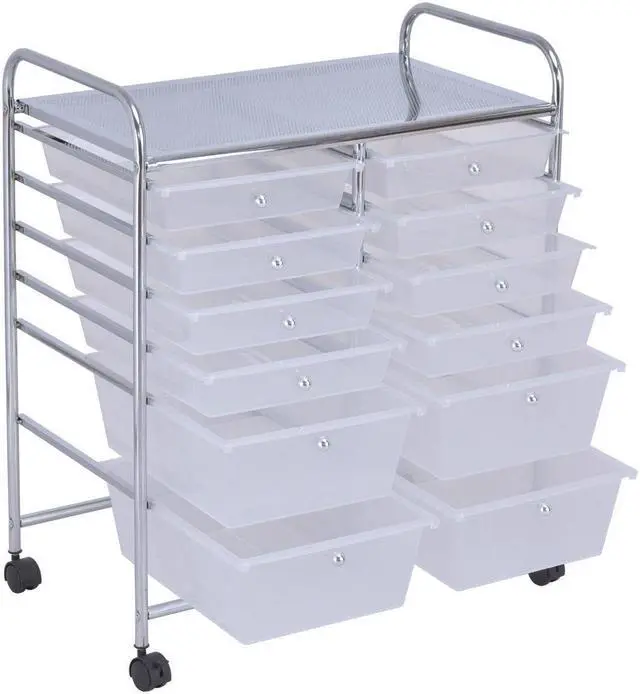 Alt view image 3 of 7 - SlickBlue 12 Storage Drawer Organizer Bins Rolling Cart