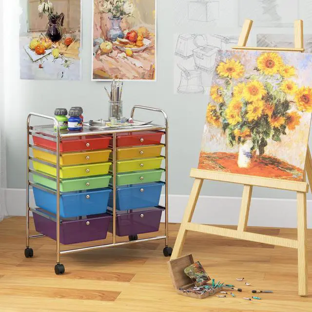 Alt view image 3 of 7 - SlickBlue 12 Drawers Rolling Cart Storage Scrapbook Paper Organizer Bins-Multicolor