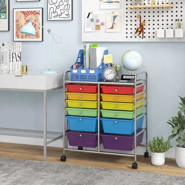 Alt view image 4 of 7 - SlickBlue 12 Drawers Rolling Cart Storage Scrapbook Paper Organizer Bins-Multicolor