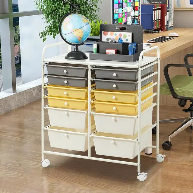 Alt view image 2 of 7 - SlickBlue 12 Drawers Rolling Cart Storage Scrapbook Paper Organizer Bins