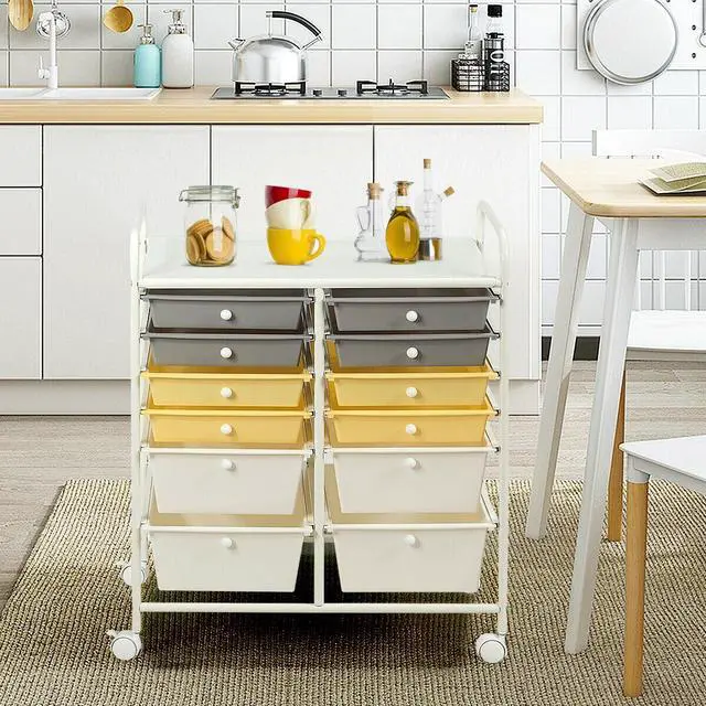 Alt view image 6 of 7 - SlickBlue 12 Drawers Rolling Cart Storage Scrapbook Paper Organizer Bins