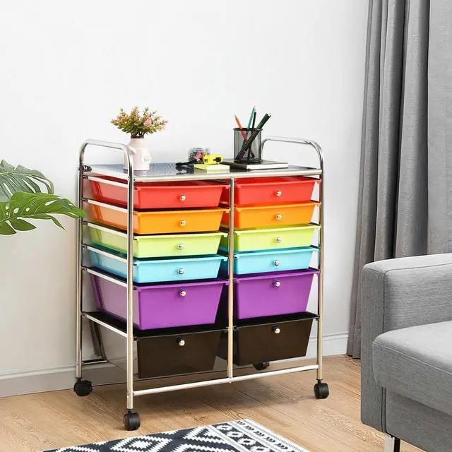 Alt view image 4 of 7 - SlickBlue 12 Drawers Rolling Cart Storage Scrapbook Paper Organizer Bins