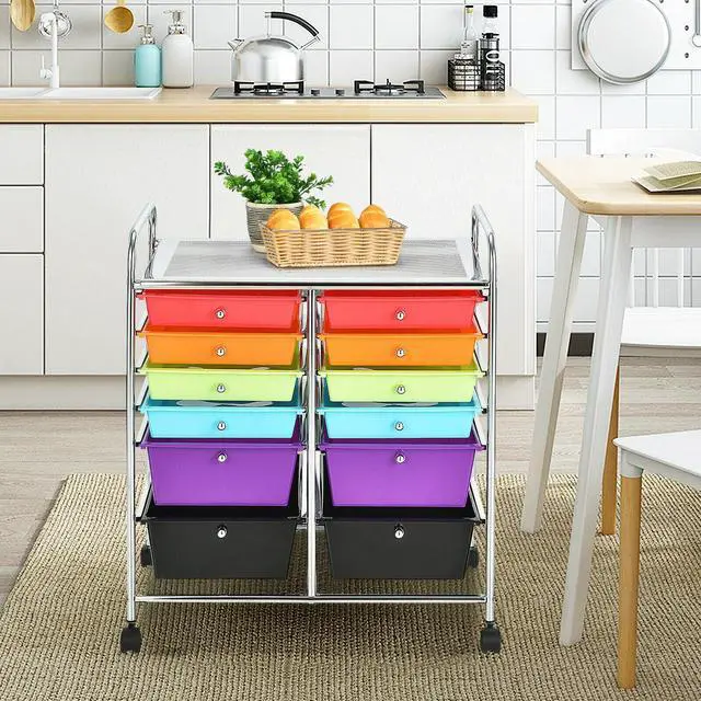 Alt view image 2 of 7 - SlickBlue 12 Drawers Rolling Cart Storage Scrapbook Paper Organizer Bins