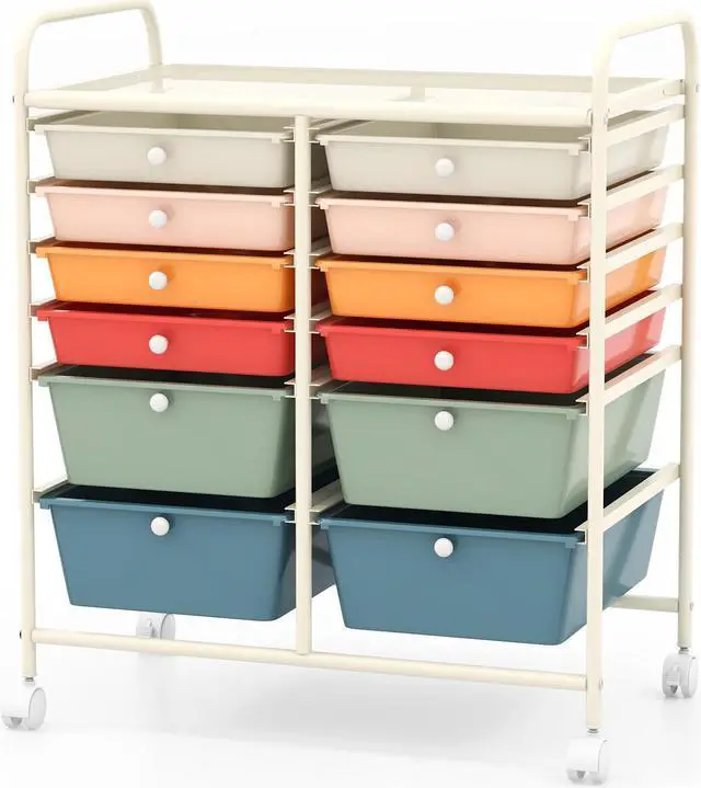 Alt view image 3 of 7 - SlickBlue 12 Drawers Rolling Cart Storage Scrapbook Paper Organizer Bins