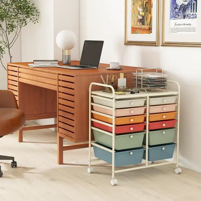 Alt view image 4 of 7 - SlickBlue 12 Drawers Rolling Cart Storage Scrapbook Paper Organizer Bins