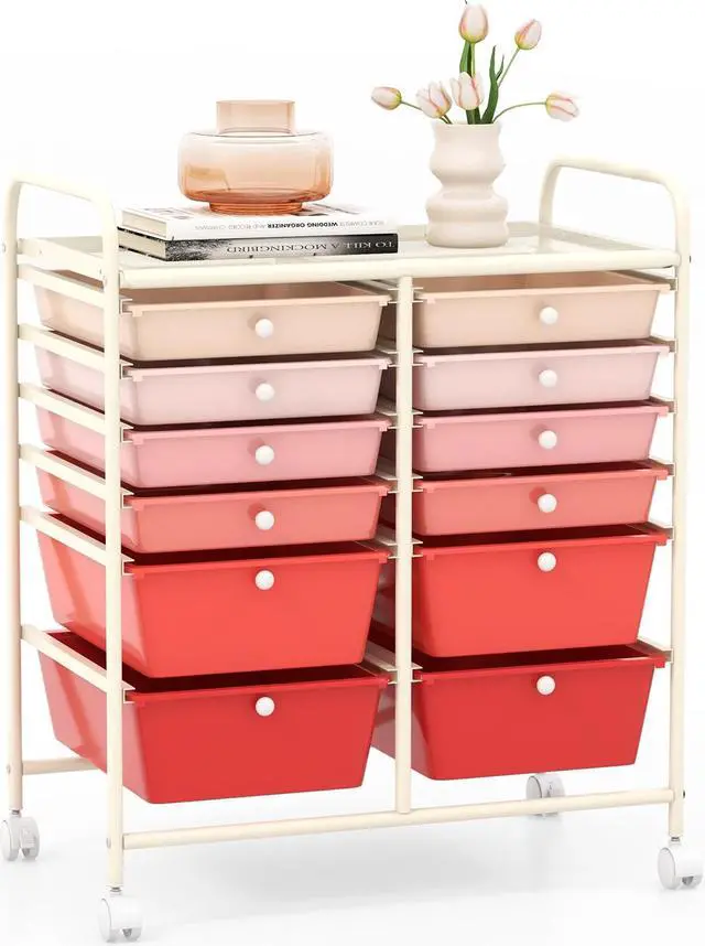 Main image of SlickBlue 12-Drawer Rolling Storage Cart with Removable Drawers and Lockable Wheels