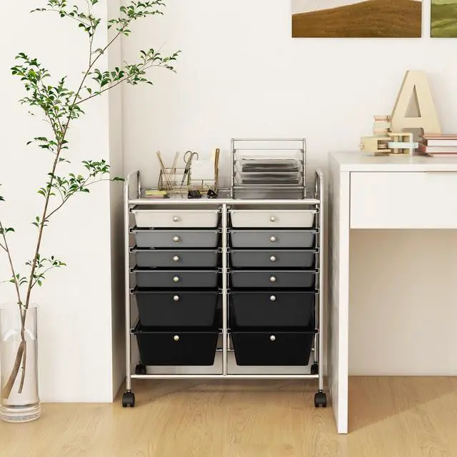 Alt view image 2 of 7 - SlickBlue 12-Drawer Rolling Storage Cart with Removable Drawers and Lockable Wheels