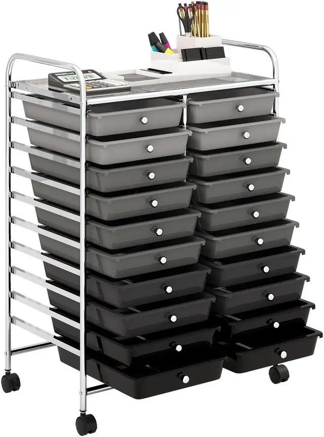 Alt view image 3 of 7 - SlickBlue 20 Drawers Rolling Storage Cart Studio Organizer