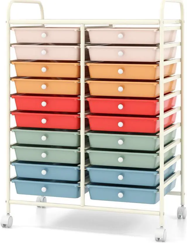 Alt view image 3 of 7 - SlickBlue 20 Drawers Rolling Storage Cart Studio Organizer