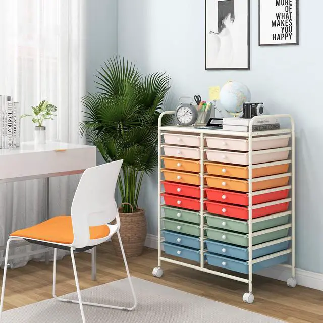 Alt view image 2 of 7 - SlickBlue 20 Drawers Rolling Storage Cart Studio Organizer