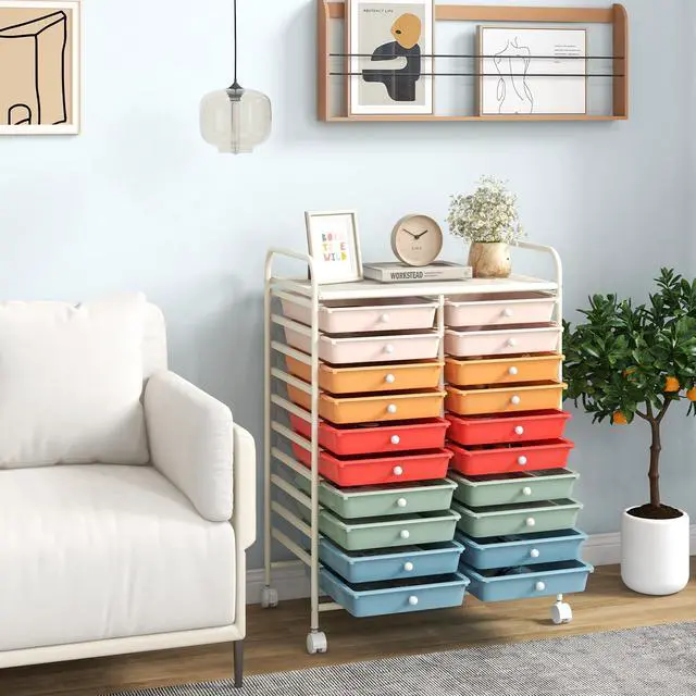 Alt view image 4 of 7 - SlickBlue 20 Drawers Rolling Storage Cart Studio Organizer