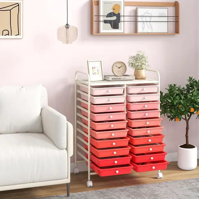 Alt view image 4 of 7 - SlickBlue 20 Drawers Rolling Storage Cart Studio Organizer