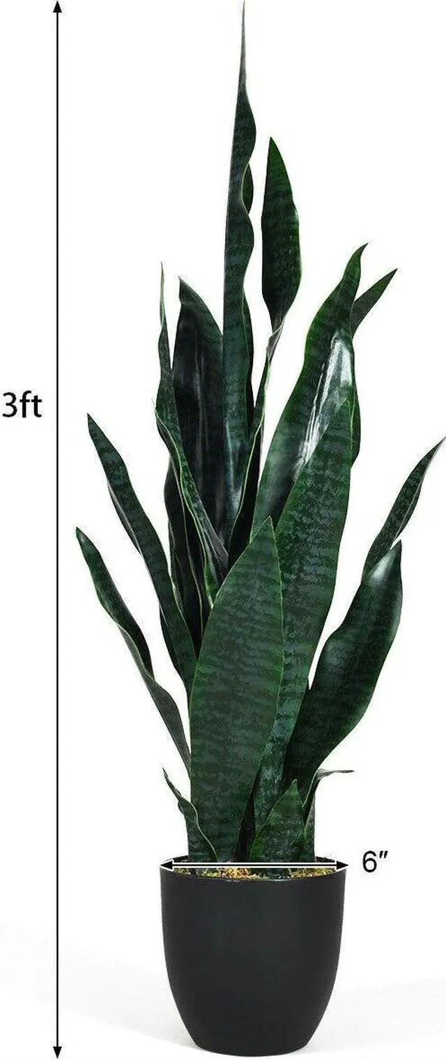 Alt view image 4 of 7 - SlickBlue 35.5 Inch  Indoor-Outdoor Artificial Fake Snake Plant