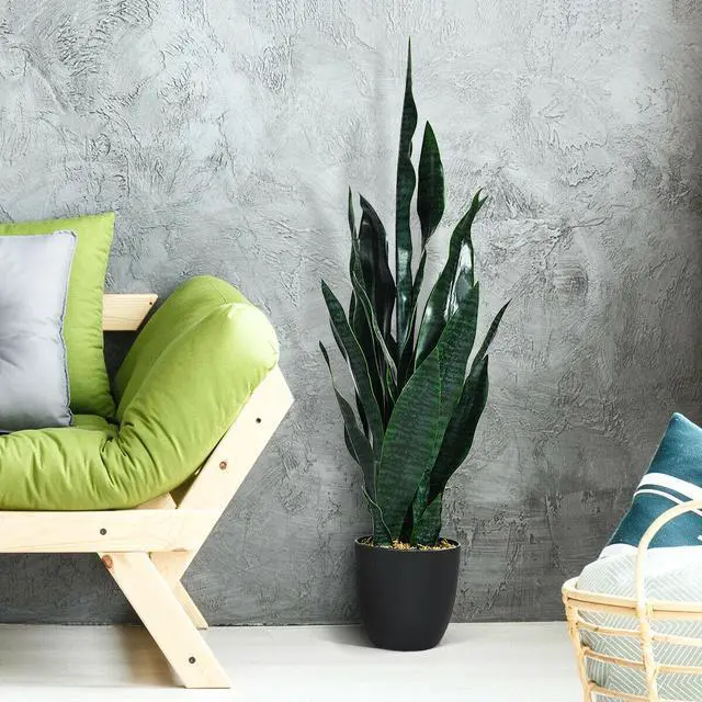 Alt view image 2 of 7 - SlickBlue 35.5 Inch  Indoor-Outdoor Artificial Fake Snake Plant