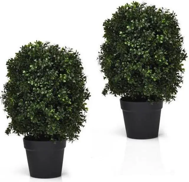 Main image of SlickBlue 2 Pieces 24 Inch Artificial Decoration Boxwood Topiary Ball Tree