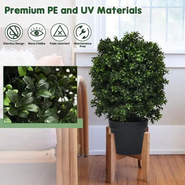 Alt view image 3 of 3 - SlickBlue 2 Pieces 24 Inch Artificial Decoration Boxwood Topiary Ball Tree
