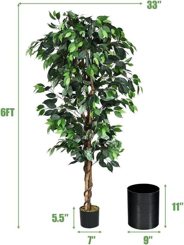 Alt view image 5 of 7 - SlickBlue 6 Feet Artificial Ficus Silk Tree