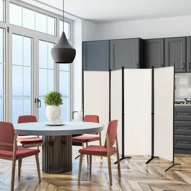 Alt view image 2 of 7 - SlickBlue 4-Panel  Room Divider with Steel Frame