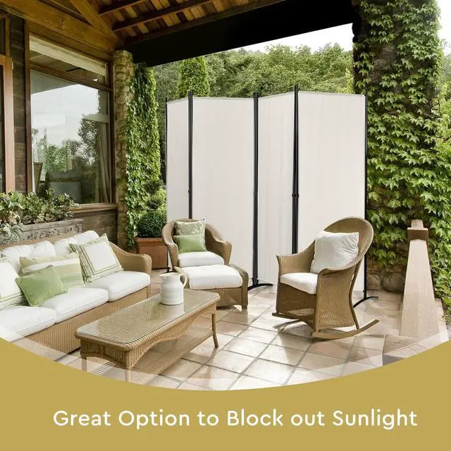 Alt view image 4 of 7 - SlickBlue 4-Panel  Room Divider with Steel Frame
