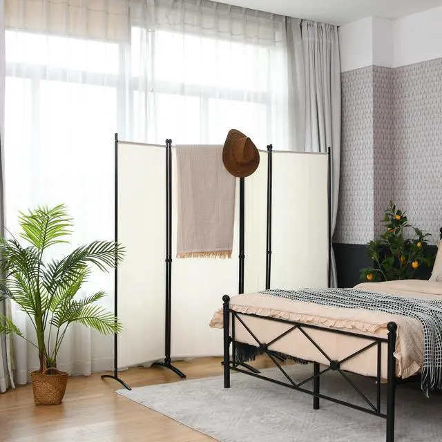 Alt view image 6 of 7 - SlickBlue 4-Panel  Room Divider with Steel Frame