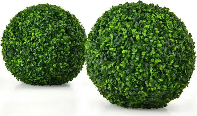 Alt view image 3 of 7 - SlickBlue 2 Pieces 15.7 Inch Artificial Boxwood Topiary Ball Tree Set