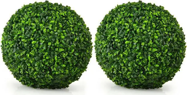 Main image of SlickBlue 2 Pieces 15.7 Inch Artificial Boxwood Topiary Ball Tree Set