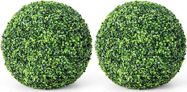 Main image of SlickBlue 2 Pieces 19 Inch Artificial Topiary Balls Faux Boxwood Ball Plants