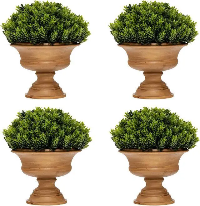 Main image of SlickBlue 4 Pack Artificial Boxwood Topiary Trees